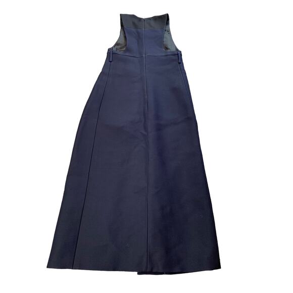 Prada Slit Dress Full Length Beaded Wool Silk Blend Navy Size EU 40 - Picture 2 of 11